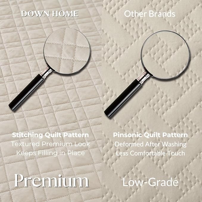 King Quilt Set with Shams Lightweight Quilted Bedspread Coverlet Thin Comforter - Image 3