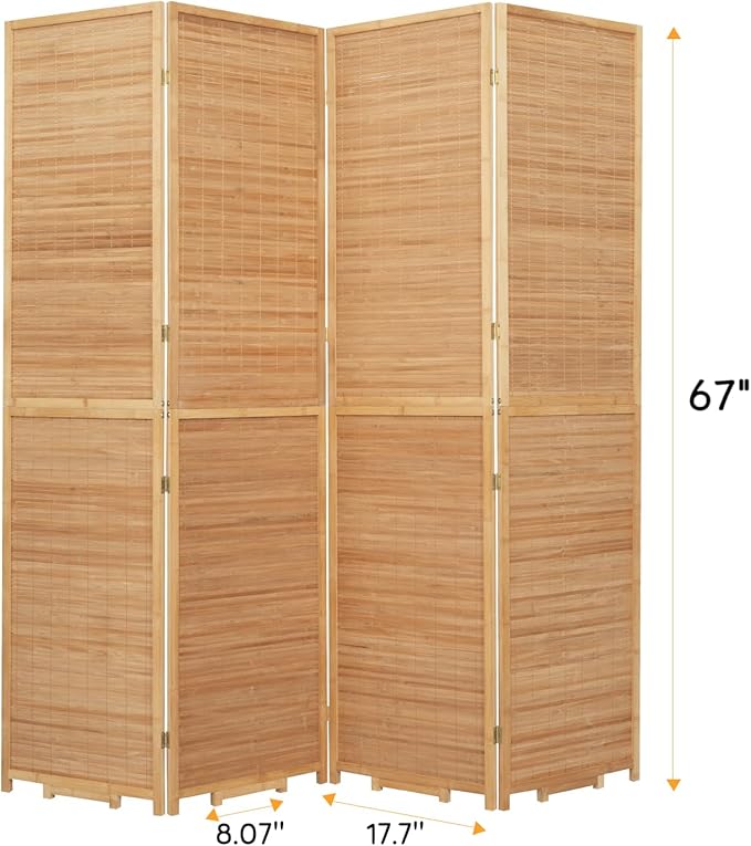 Bamboo Room Divider Folding Privacy Screens, Wall Divider - Image 6