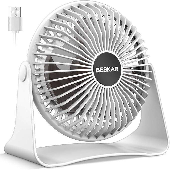 BESKAR USB Small Desk Fan, Portable Fans by BESKAR