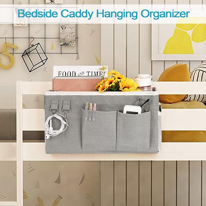Loghot Bedside Caddy/Bedside Storage Bag Hanging Organizer - Image 2