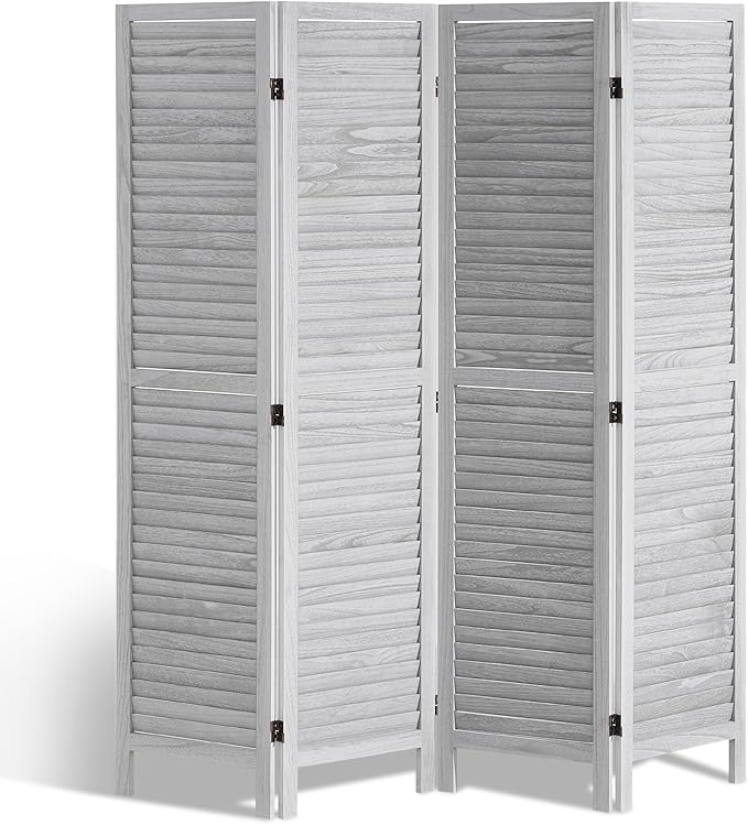 VEVOR Wood Room Divider, 4 Panel Folding Privacy Screen, 66.9 Inches Tall by VEVOR