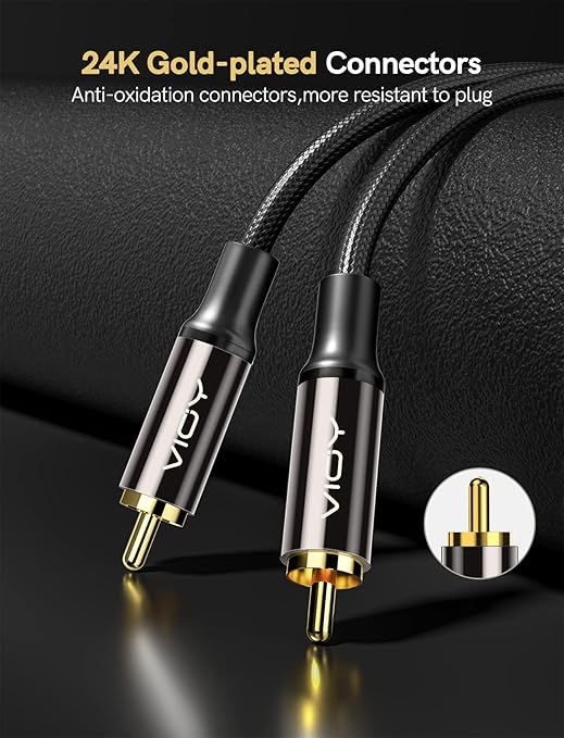 VIOY Subwoofer Cable RCA Male to Male HiFi 5.1 SPDIF Stereo Audio Cable - Image 7