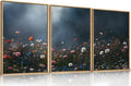 LHIUEM Large Nature Moody Floral Framed Canvas Wall Art, Abstract Dark Wall by LHIUEM