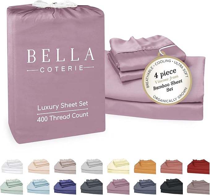 Bella Coterie Luxury Bamboo Viscose King Size Sheet Set | 100% Organically by BC