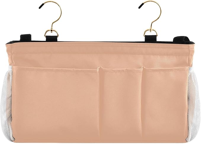 KOPIRIT Peach Orange Bedside Caddy Storage Bag Bedside Organizer - Image 2