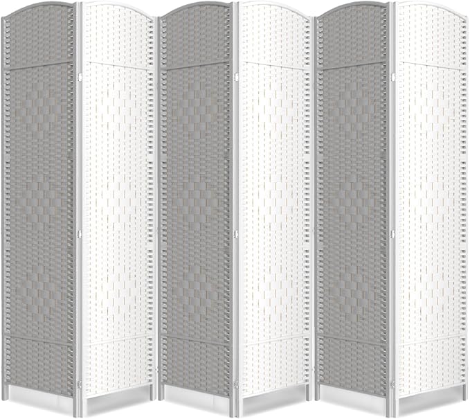 6 Panel Room Divider, 6Ft Folding Privacy Screen, Tall by cocosica