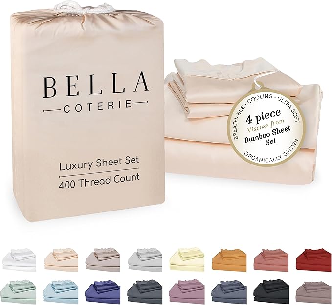 Bella Coterie Luxury Bamboo Viscose King Size Sheet Set | 100% Organically by BC