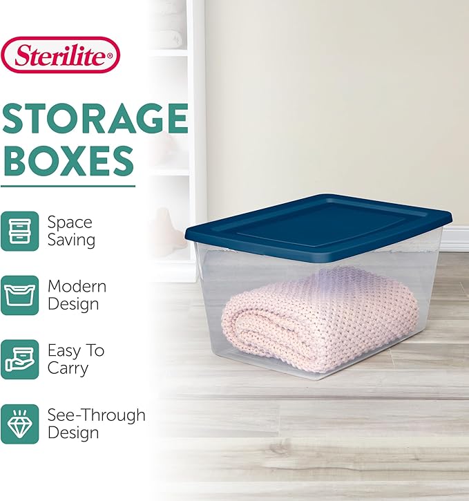 Sterilite 8 Pack Storage Boxes, Lightweight Home Organizers - Image 3