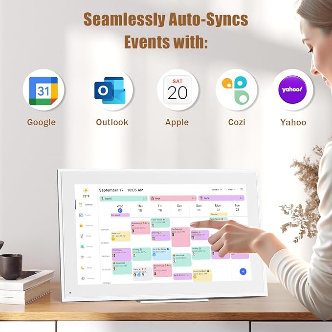 15.6-inch Wall Digital Calendar, Smart WiFi Calendar & Chore Chart, Full HD - Image 2
