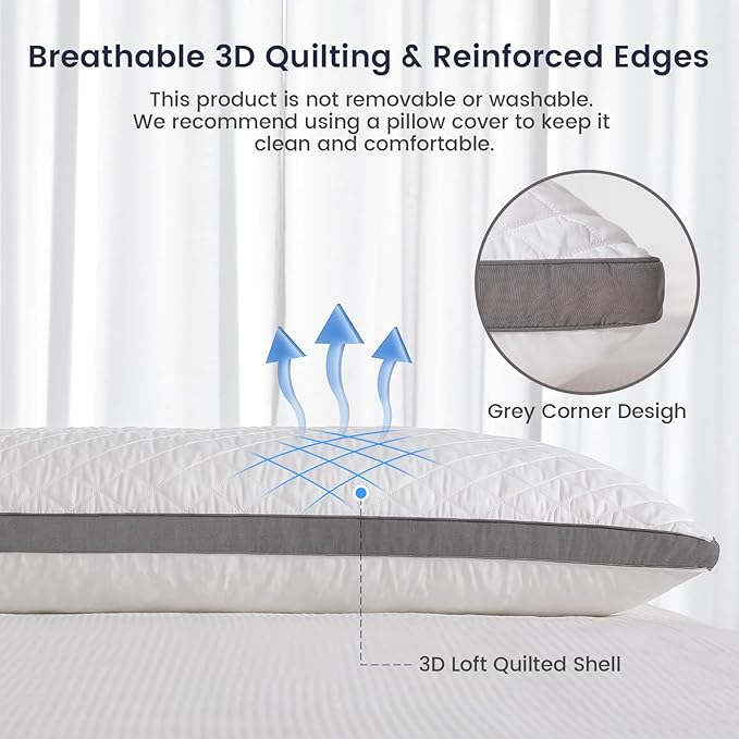 Shredded Memory Foam Full Body Pillow, Long Hugging Bed Pillows - Image 3