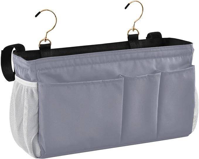 KOPIRIT Grey Bedside Caddy Storage Bag Bedside Organizer by KOPIRIT