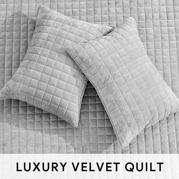 RECYCO Luxury Velvet Quilt Set King Size Bedding Sets, Ultra Soft Velvet - Image 4