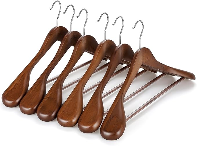TOPIA HANGER Wide Shoulder Wooden Hangers, Suit Hangers by TOPIAHANGER