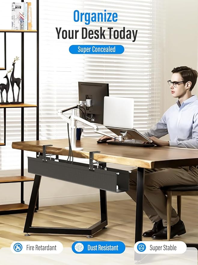 28.4" Under Desk Cable Management Tray, Orapoke Cable Management Under Desk No - Image 7