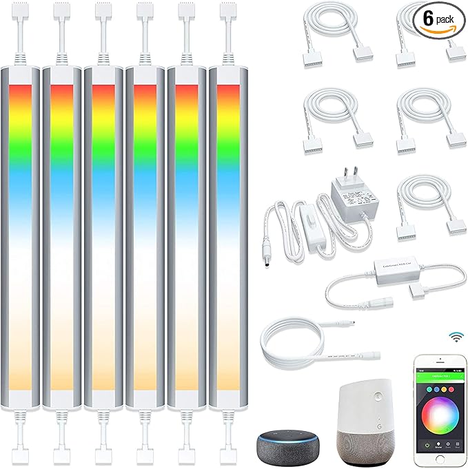 Smart Under Cabinet Lighting Strip Lights White & Color Changing Dimmable Work by LAMPAOUS