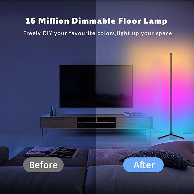 Tyute LED Corner Floor Lamp, 68+ Scenes, 16 Million Colors Corner Light - Image 3
