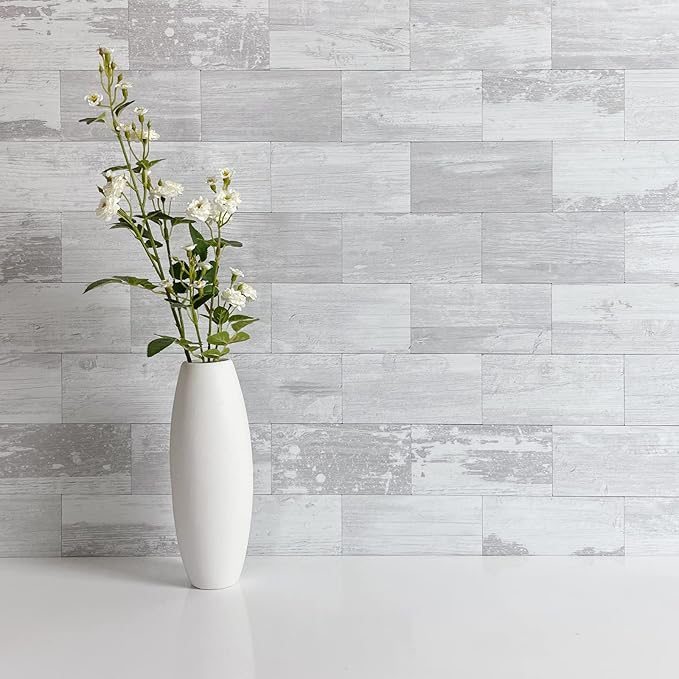 AULIGET Peel and Stick Backsplash PVC Tile, 3 Inch x 6 Inch White Birch Stick - Image 2