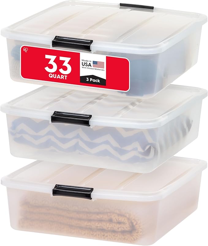 IRIS USA 33 Qt Plastic Under Bed Storage Organizer Bin Container by IRISUSA