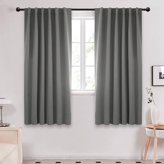 Deconovo Blackout Curtains, Thermal Insulated, W52 x L63 2 Panels, Back Tab by Deconovo