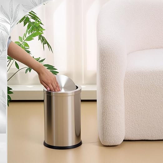 Maxdot 2 Pcs Silver Bathroom Trash Can - Image 7