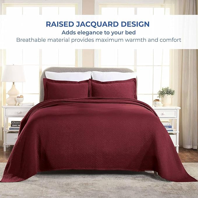 Superior 100% Cotton Basket Weave Bedspread - Image 8