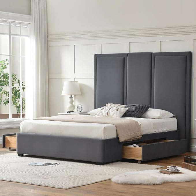 YUHUASHI Queen Size Bed Frame by YUHUASHI