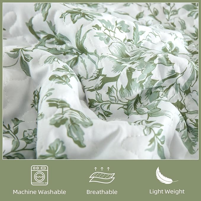 WONGS BEDDING Quilts Queen Size, Sage Green Quilt Bedding Set - Image 5