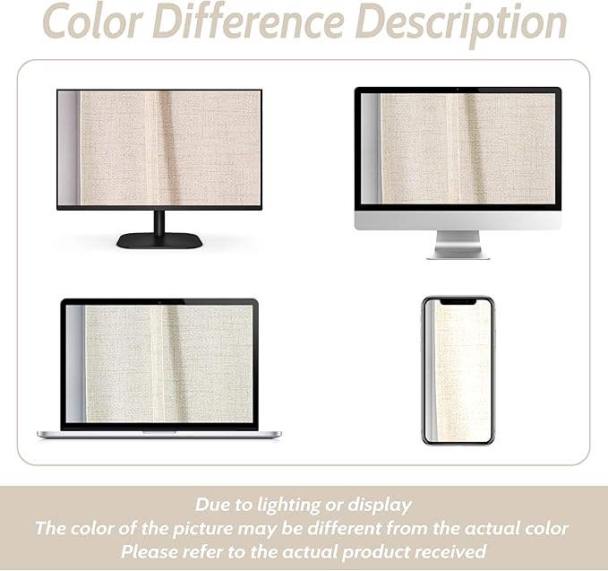 DriftAway Double Layer Linen Blackout Tie Up Curtains Thermal Insulated Fully - Image 8