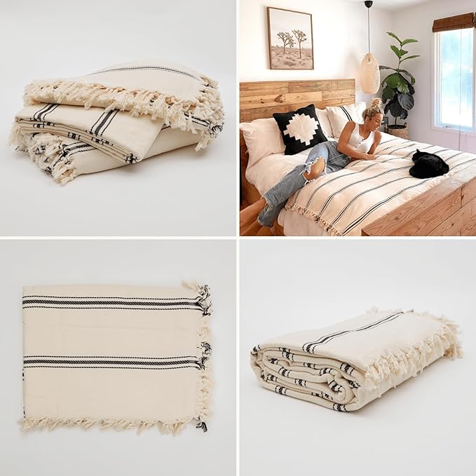 The Loomia 100% Cotton Luxury Woven Turkish King Size Blanket - Image 4