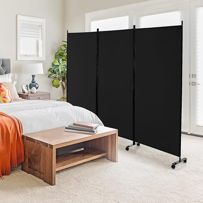 GOFLAME 3 Panel Folding Room Divider, 6FT Rolling Privacy Screen - Image 2