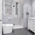 ANZZI 72" x 30" Frameless Shower Door in Gun Metal Black, Passion Water by ANZZI