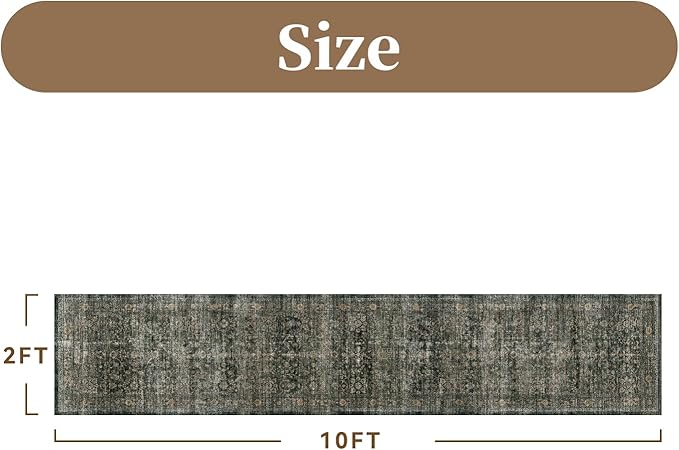MontVoo-Vintage 2x10 Runner Rug-Soft Green Washable Runners - Image 2