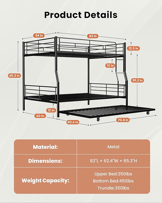 Full XL Over Queen Bunk Bed - Image 2
