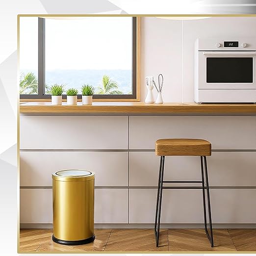 Maxdot 2 Pcs Gold Bathroom Trash Can - Image 5