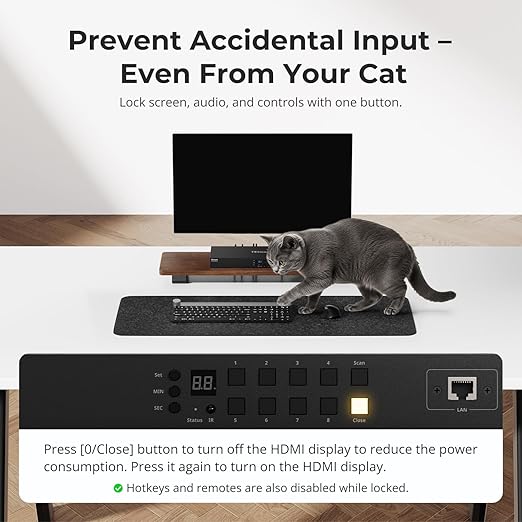 TESmart 8X1 HDMI KVM Switch 8 Port 4K@30Hz, USB2.0 Rackmount KVM - Image 7