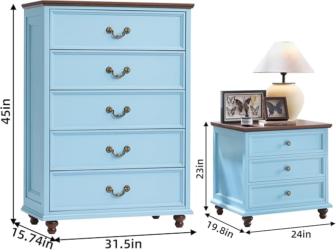 24" Wide Farmhouse Nightstand Set of 2, Farmhouse Furniture Series - Image 3