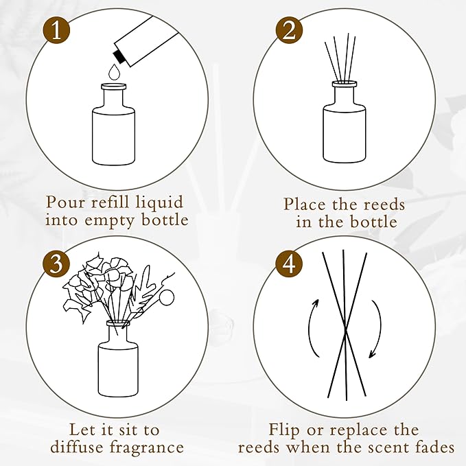 XEPTLE Reed Diffuser Set, 7.04 oz Oud & Bergamot Scent Diffuser - Image 8