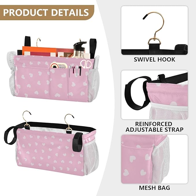 Bedside Caddy Hanging Bunk Bed Caddy Bed Organizer Hanging Pocket - Image 5