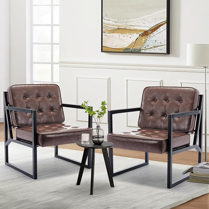 COLAMY Mid Century Modern Accent Chair Set of 2, Comfy Living Room Chair by COLAMYHOME