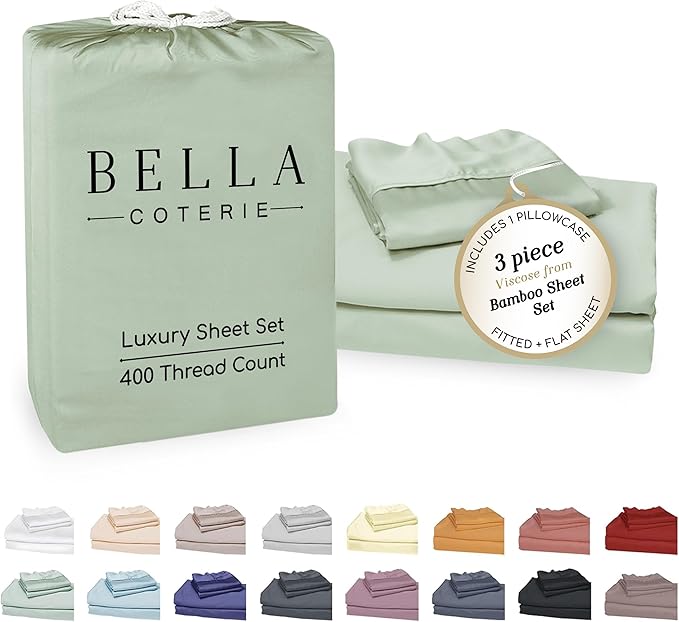 Bella Coterie Luxury Bamboo Viscose Twin XL Size Sheet Set | 100% Organically by BC