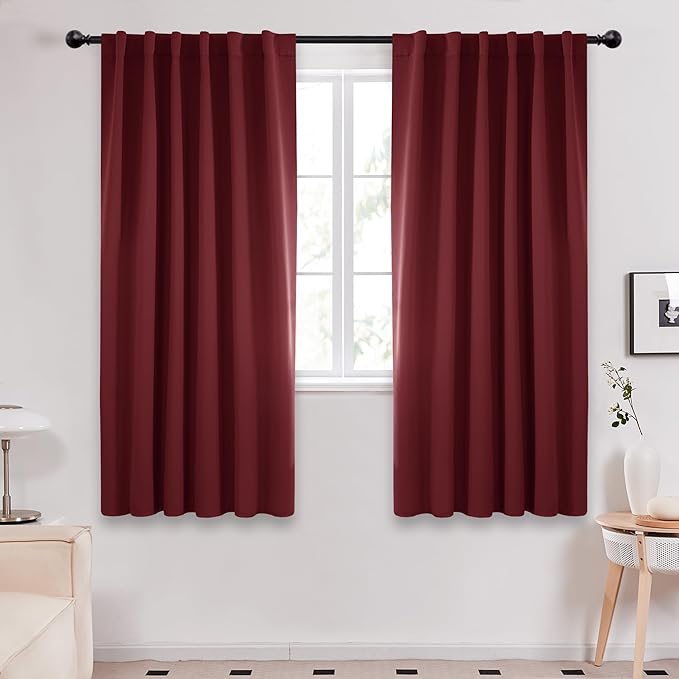 Deconovo Blackout Curtains for Living Room Thermal Insulated Back Tab and Rod by Deconovo