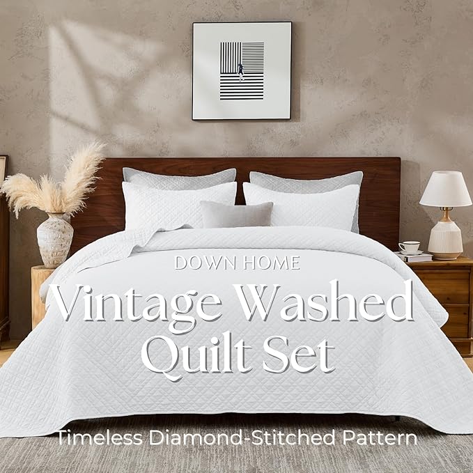 Cali King Quilt Set with Shams Lightweight Quilted Bedspread Coverlet Thin - Image 2