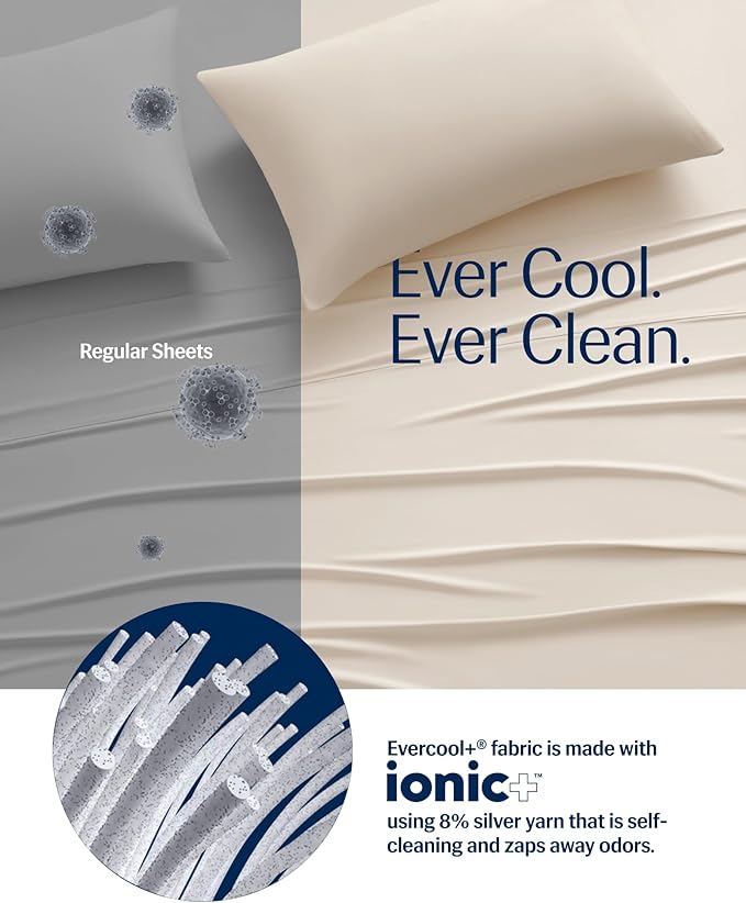REST® Evercool®+ Top Sheet, Cali King/King Size, Snow Ivory - Image 5
