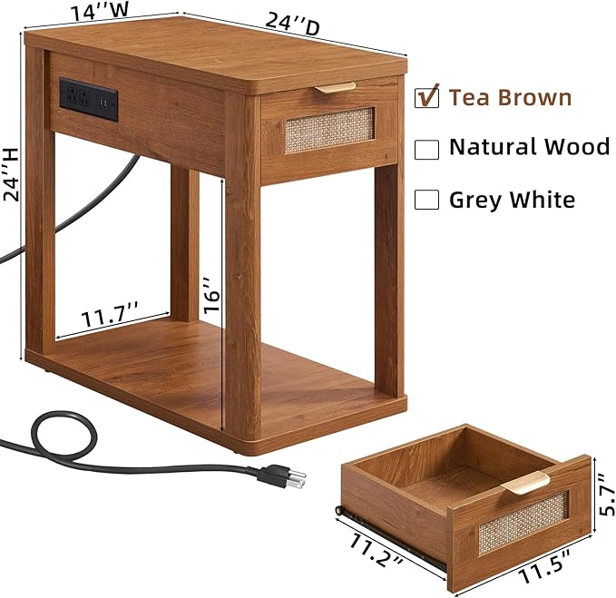 LEYAOYAO Narrow Side Table Set 2 - Image 3