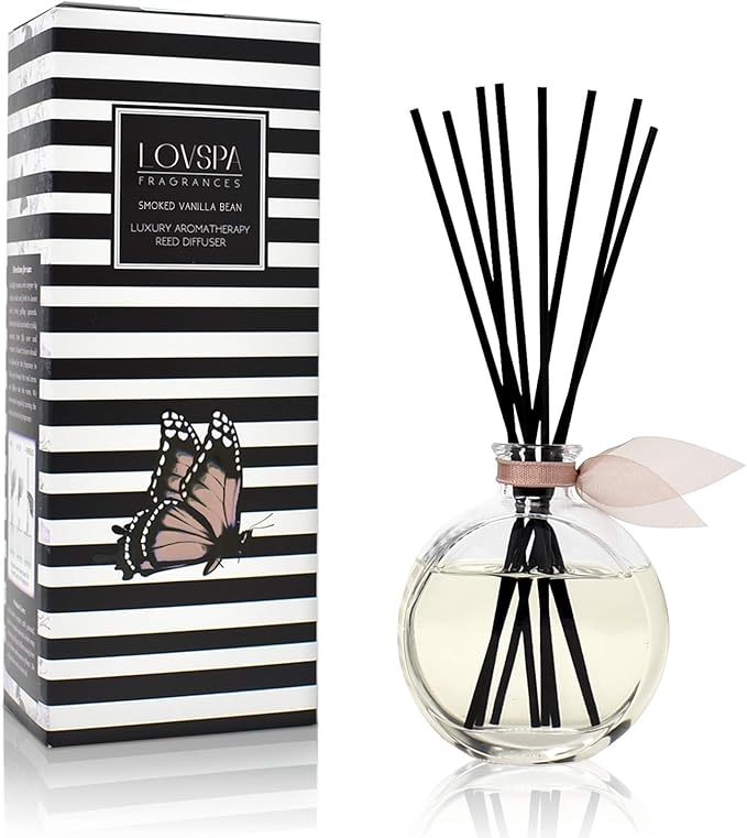 LOVSPA Reed Diffuser Set, Smoked Vanilla Scented Oil Diffuser by LOVSPA