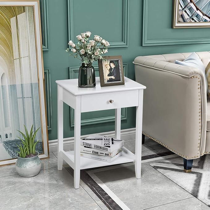 Giantex Nightstand Wooden 2-Tier Couch Sofa Side Table - Image 9