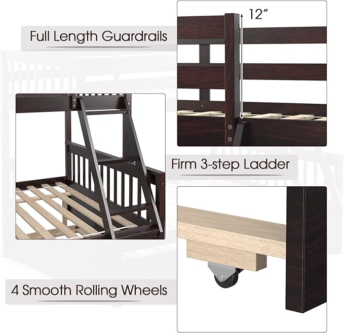 Giantex Twin Over Full Bunk Bed - Image 5