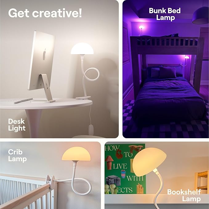 Shroommate Clip On Light and Bed Headboard Lamp, Bedside Table Lamp - Image 5