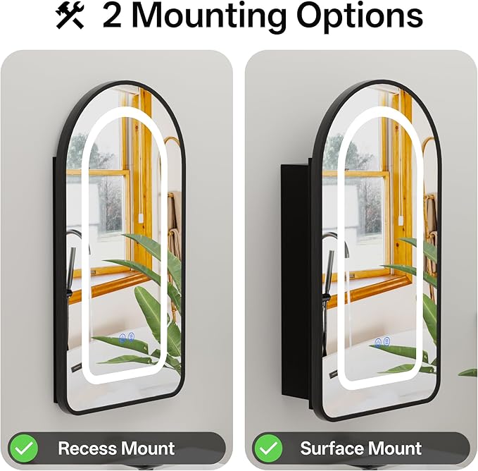 LED Arched Bathroom Medicine Cabinet - Image 5