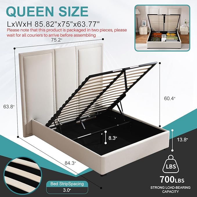 YUHUASHI Queen Size Bed Frame - Image 2